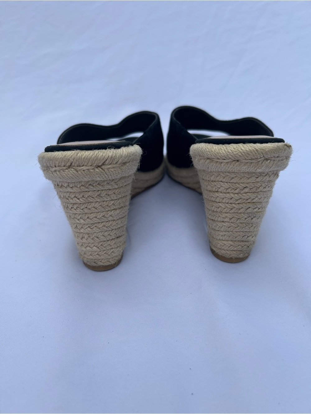 Stuart Weitzman Black Suede Espadrille Wedge Slides size 9 - Picture 7 of 11